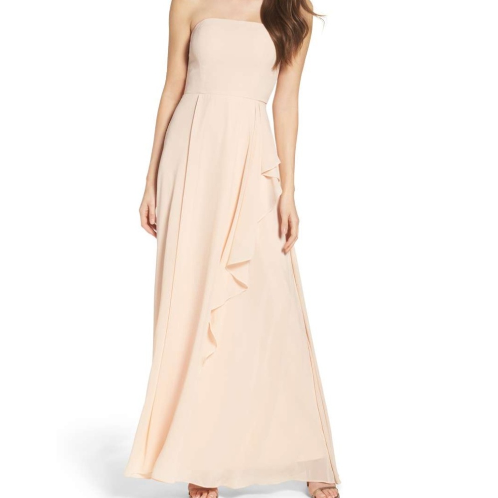 Lulu's Chiffon Strapless Gown